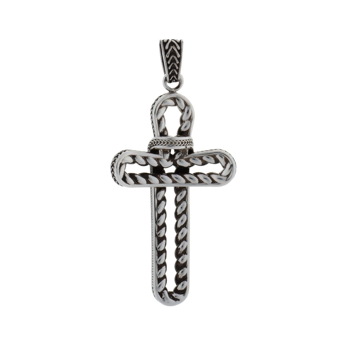 Ciondolo croce latina realizzato in argento 925 dal brand dueaerre 1938